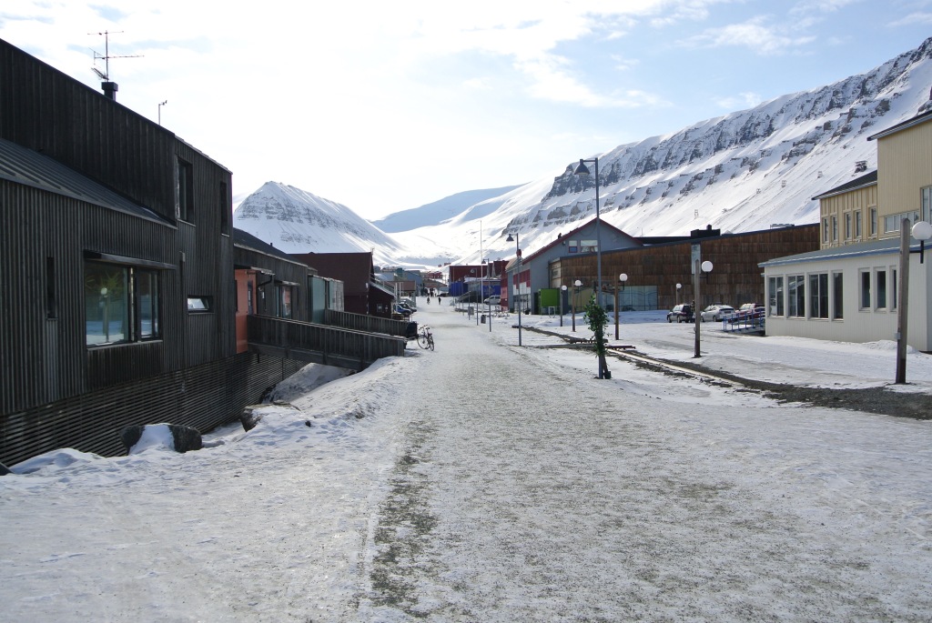 The main street in Longyearbyen, Svalbard