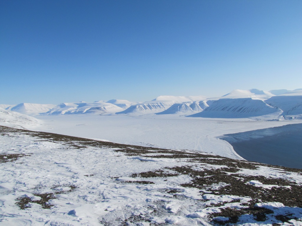 Frozen fjord outside of Longyearbyen, Svalbard