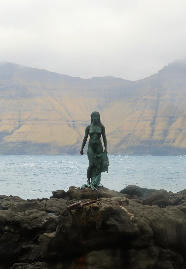 Mermaid statue in Mikladalur on Kalsoy