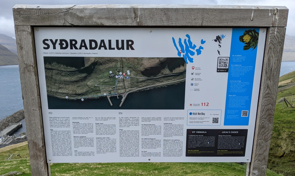 Sydradalur tourism information sign