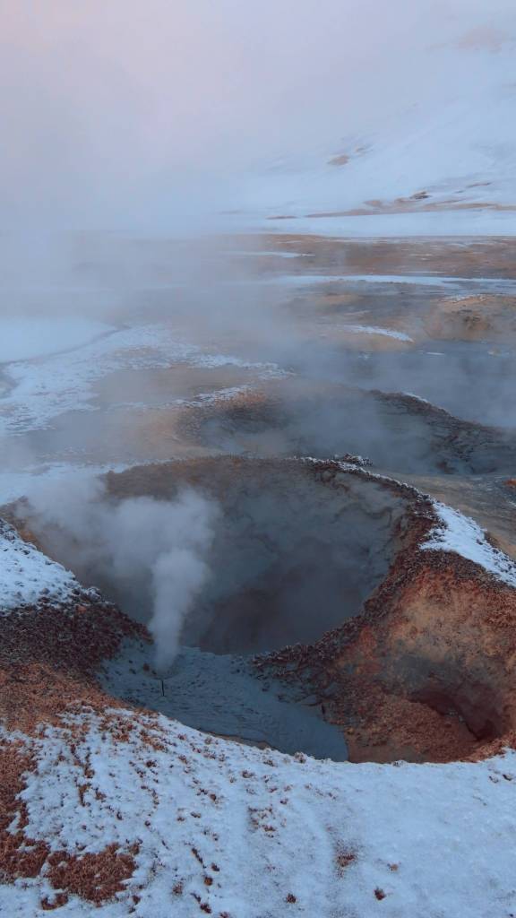 A bubbling mud pit at Namaskard near Lake Myvatn in Iceland
